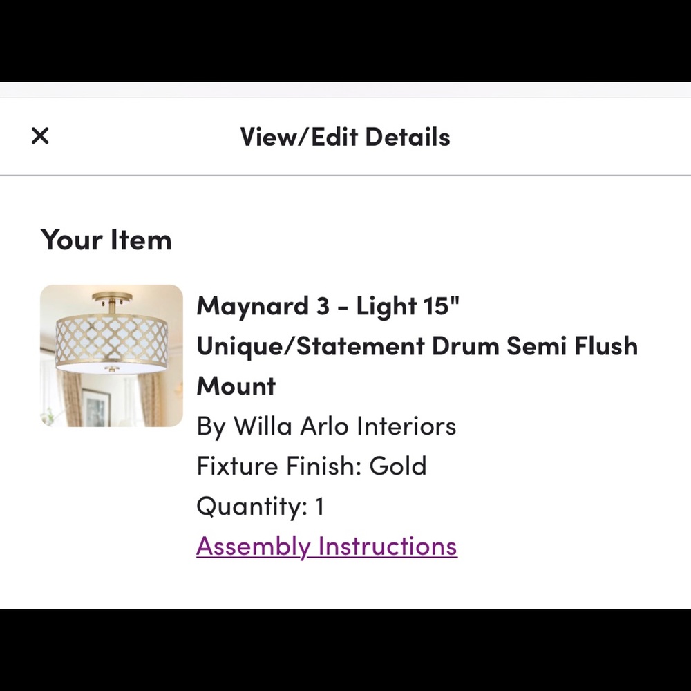 Semi flush mount light